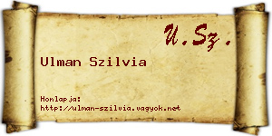 Ulman Szilvia névjegykártya